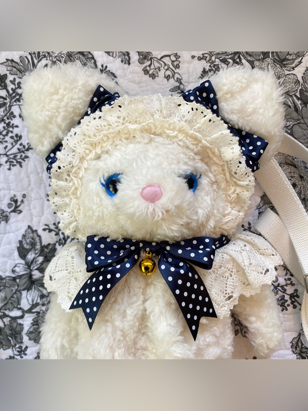 baby the stars shine bright nekokumya pochette (2021) white plush navy polka dot